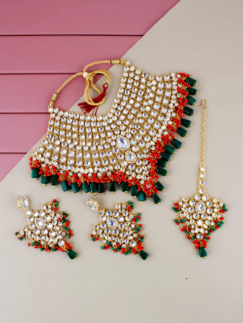 Tehzeeb Creation Kundan Bridal Set for Women & Girls THZ382