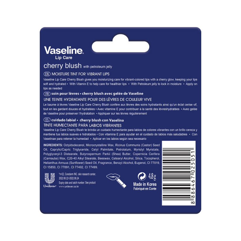 Vaseline Lip Care Lip Balm Stick - Cherry Blush