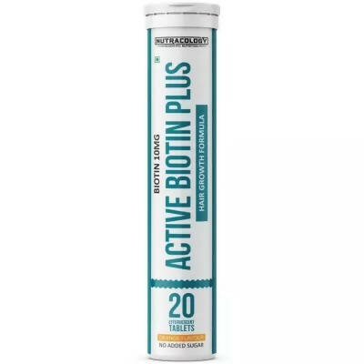 Nutracology Active Biotin Plus Biotin 10000 mcg Effervescent Tablet For Hair Growth, Skin Glow