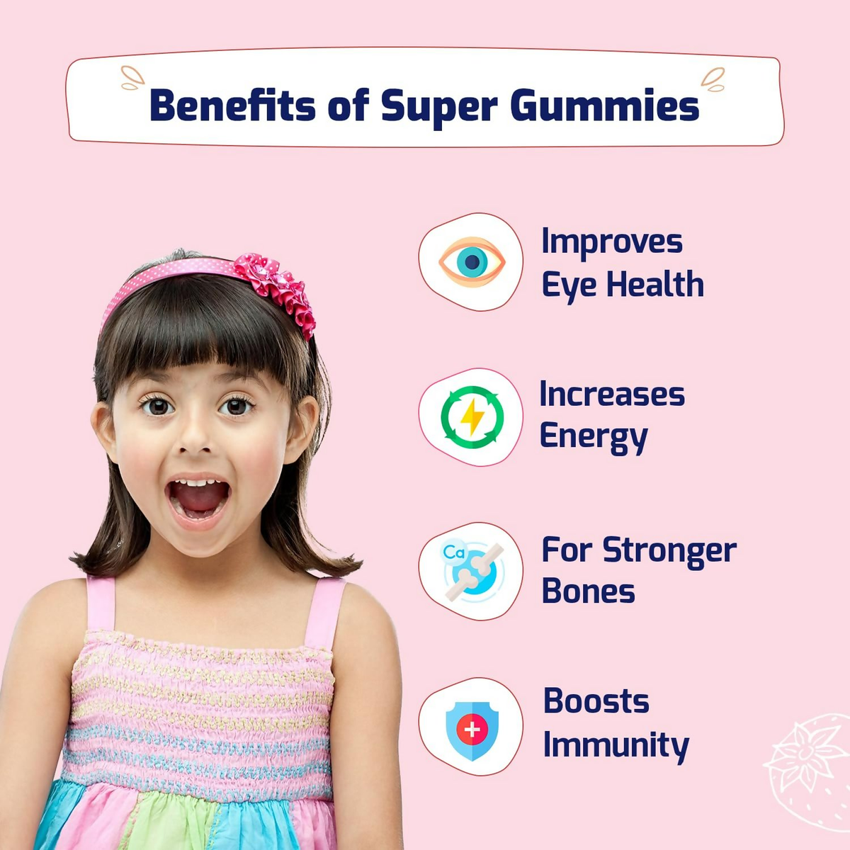 Gritzo SuperMilk Overall Growth (7-12y Boys) - Double Chocolate, with Super Gummies - Strawberry