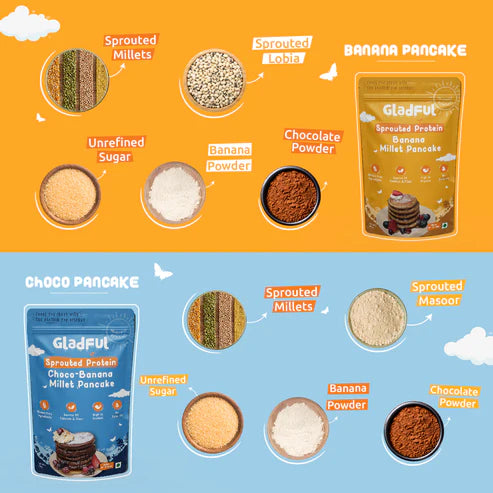 Gladful Banana Pancake and Choco-Banana Pancake - Pack of 2