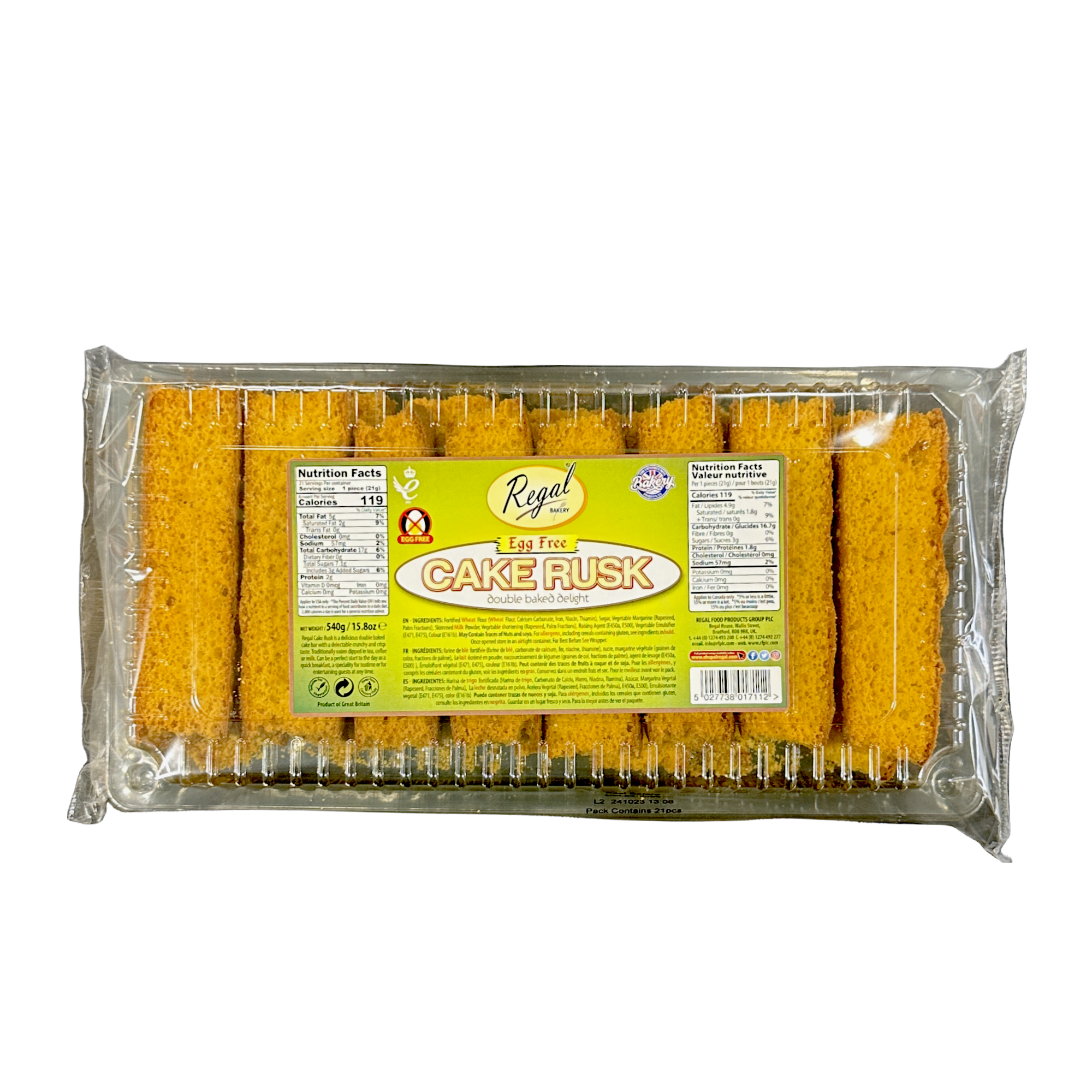 Regal Bakery Eggless Cake Rusk 630g