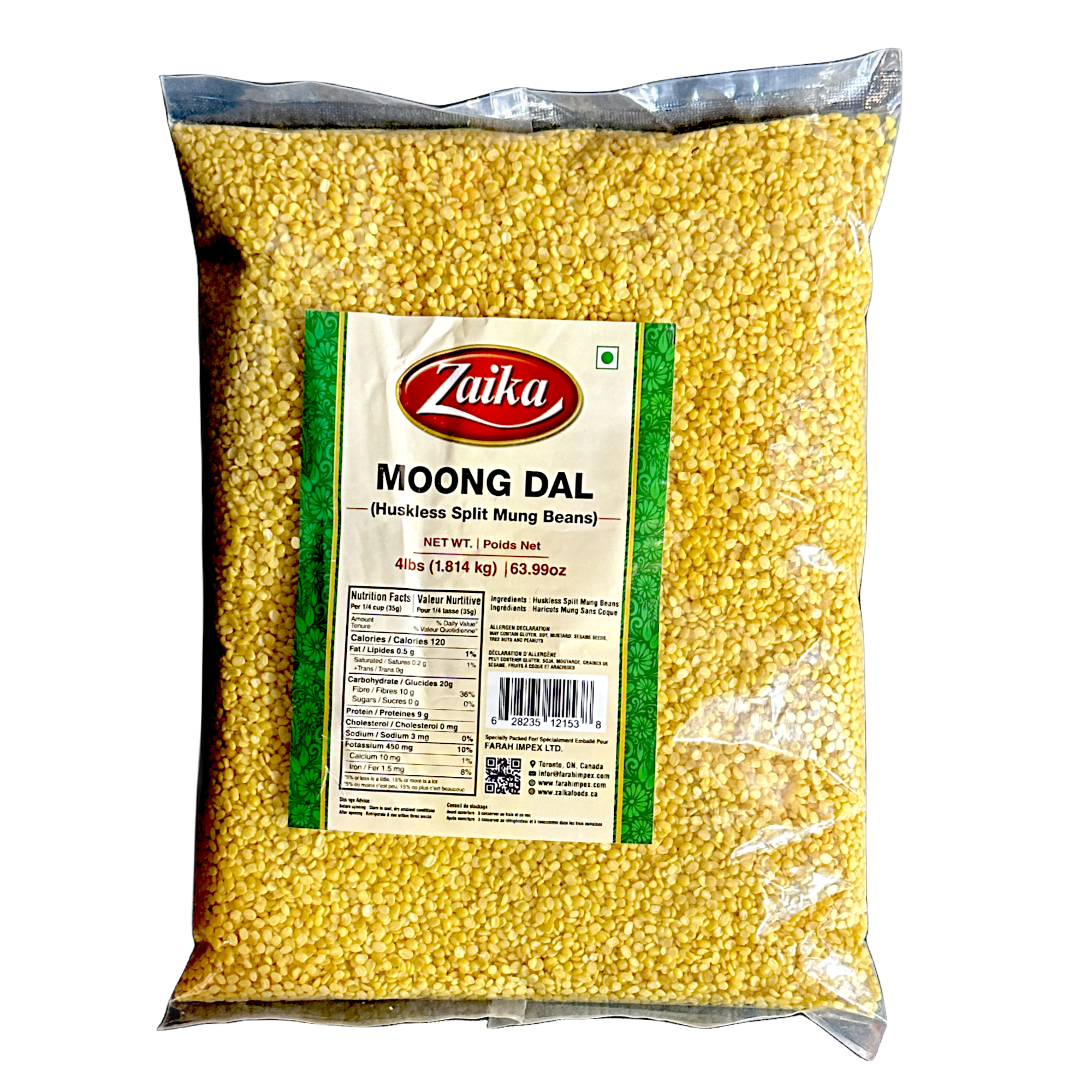 Zaika Moong Dal (Huskless Mung Beans) 4lb