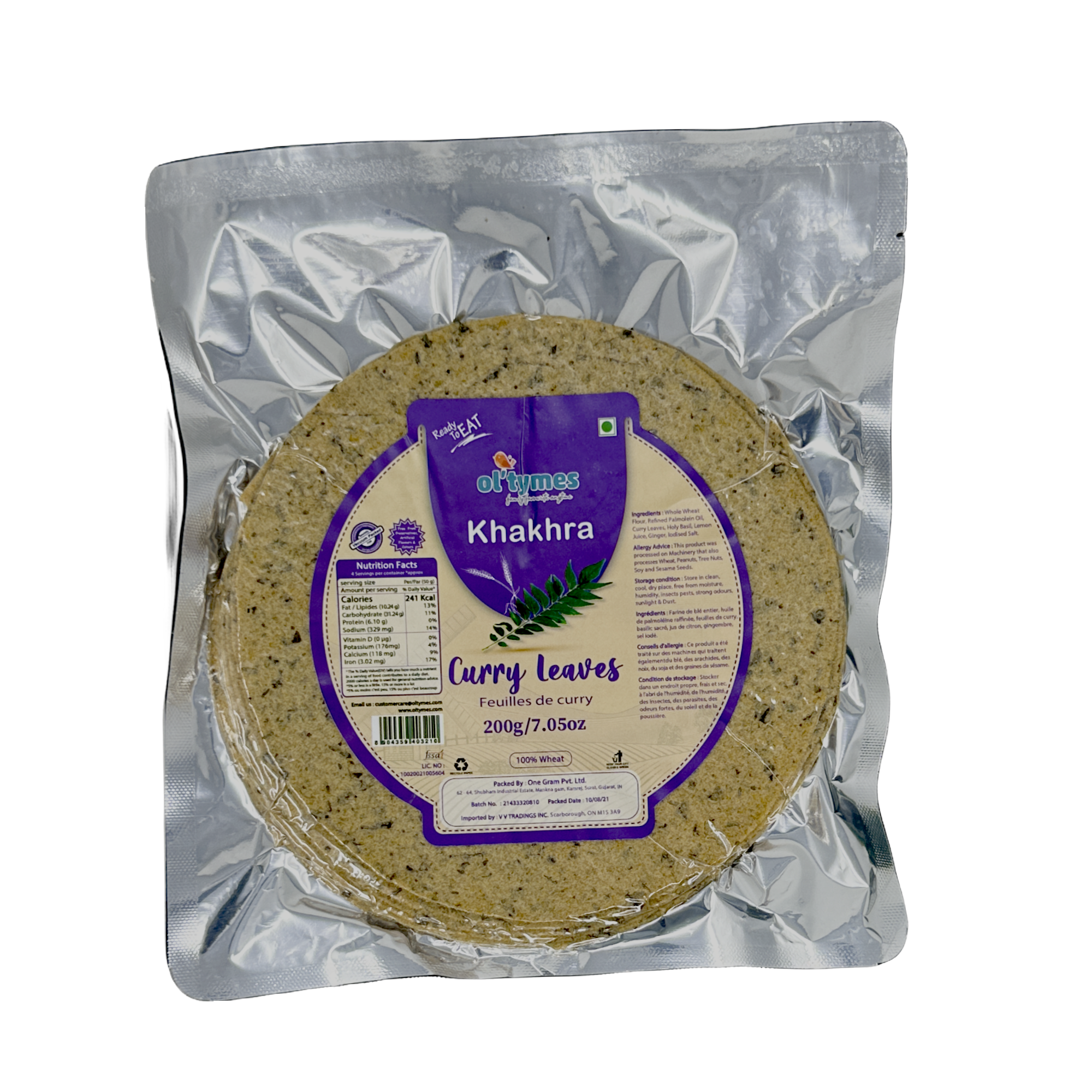 Ol'tymes Curry Leaves Khakhara 200g