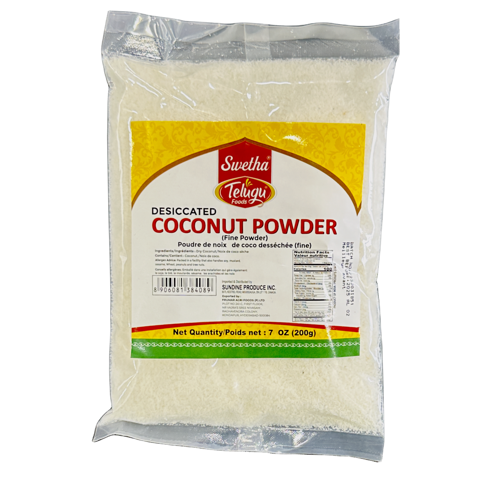 Telugu Foods Desiccated Coconut Powder (Fine) 200g