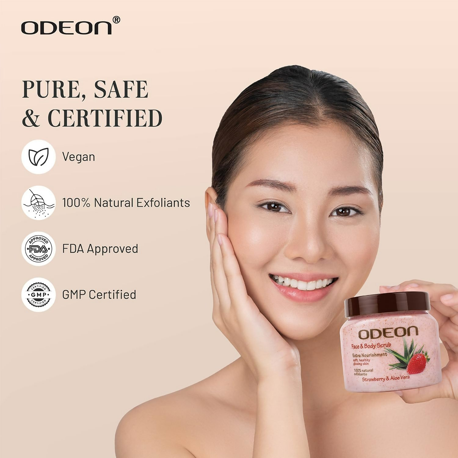 Odeon Strawberry & Aloe Vera Face and Body Scrub