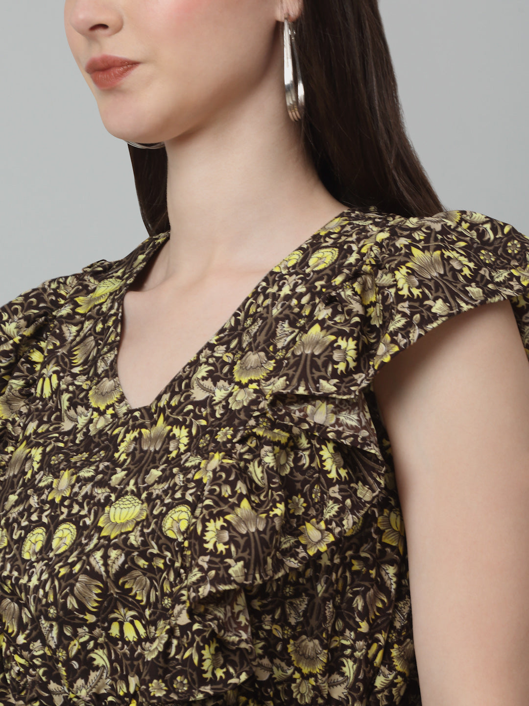 Women's Printed Tiered Dress with frills
