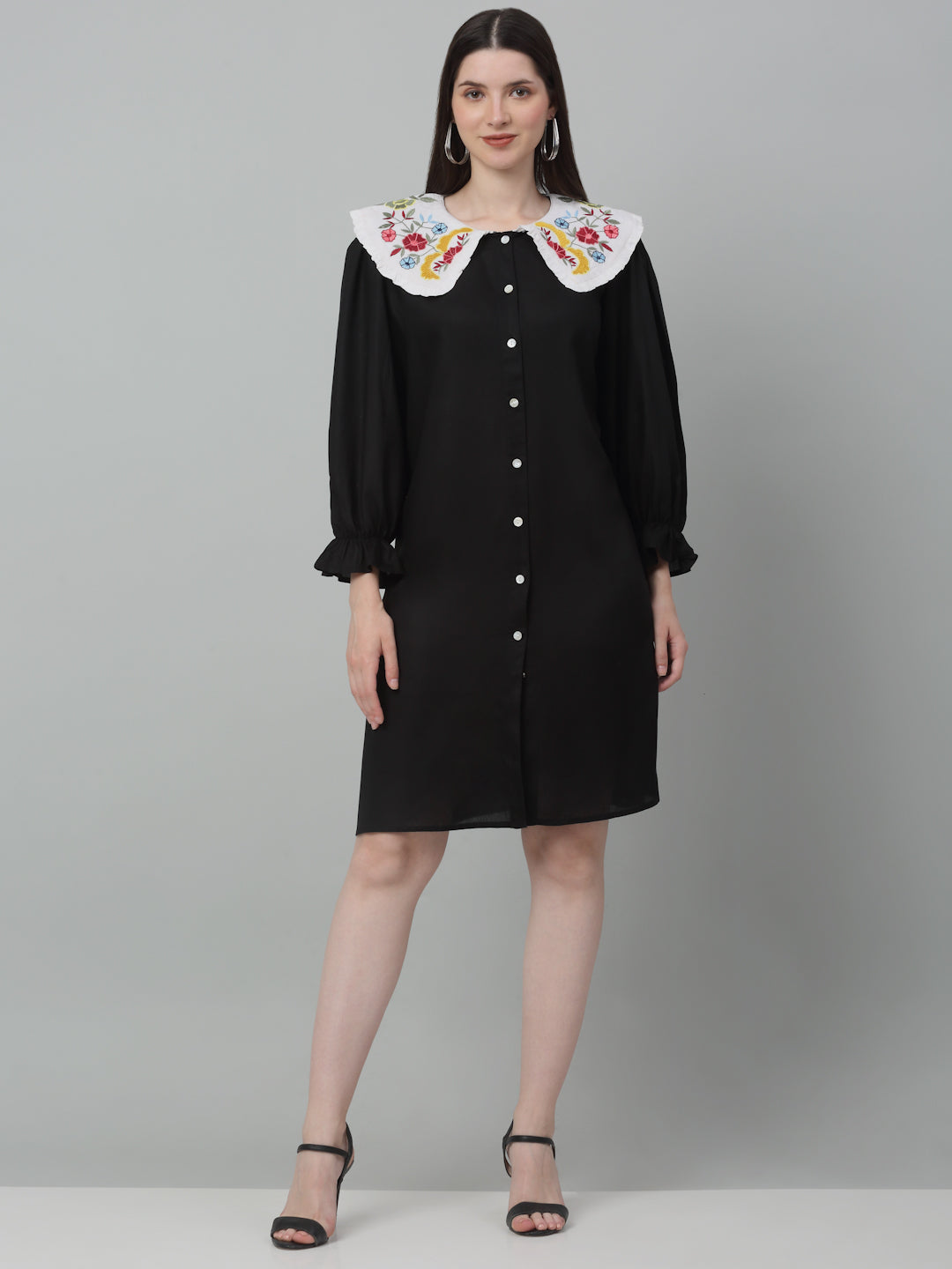 Women's Floral Embroidered A-line Dress