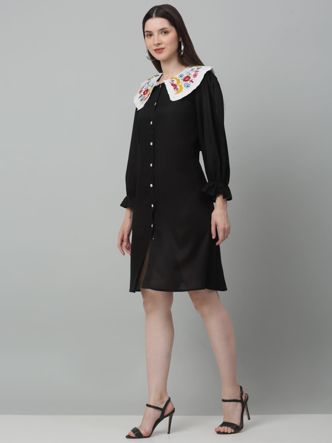 Women's Floral Embroidered A-line Dress