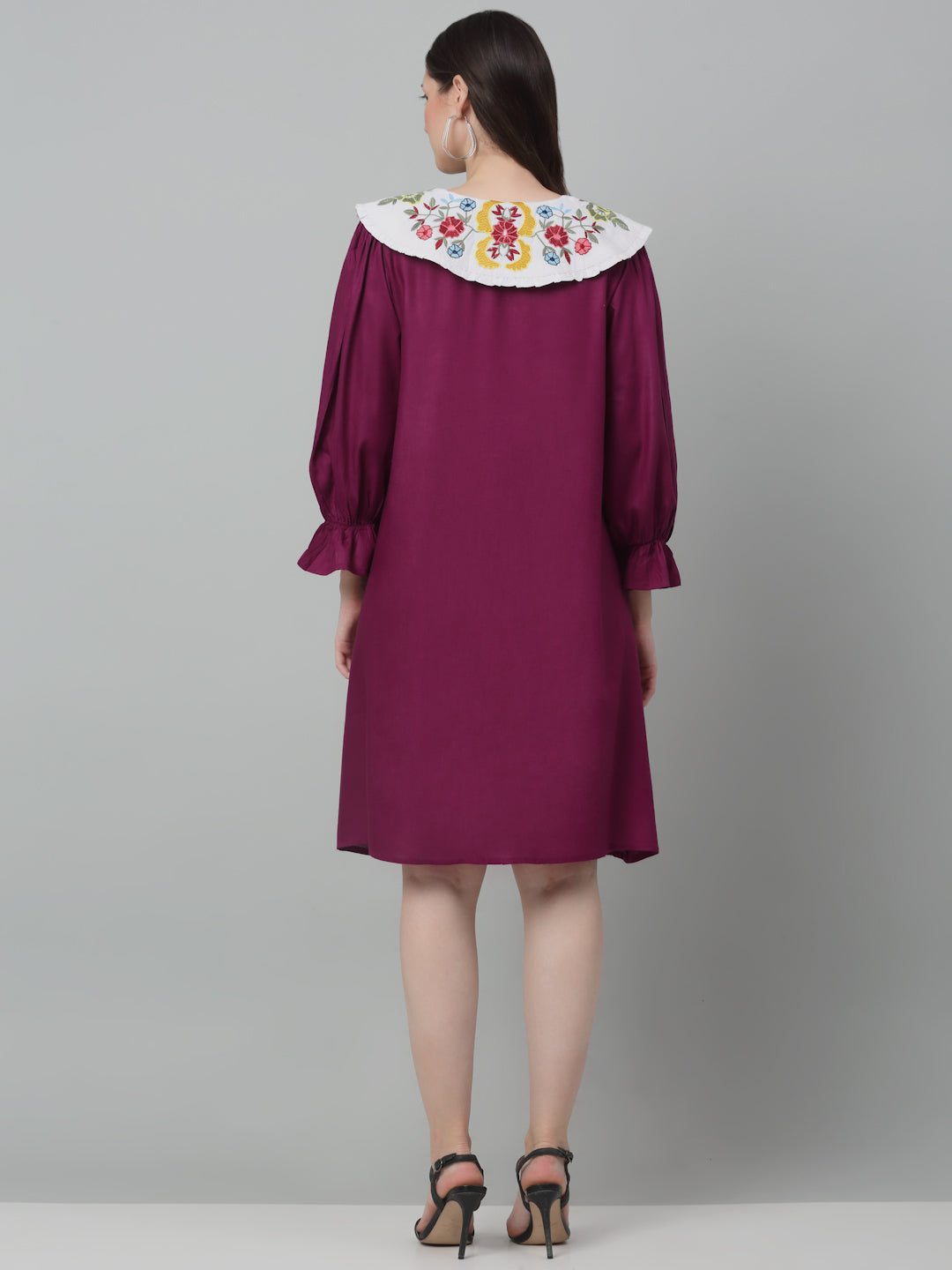 Women's Floral Embroidered A-line Dress