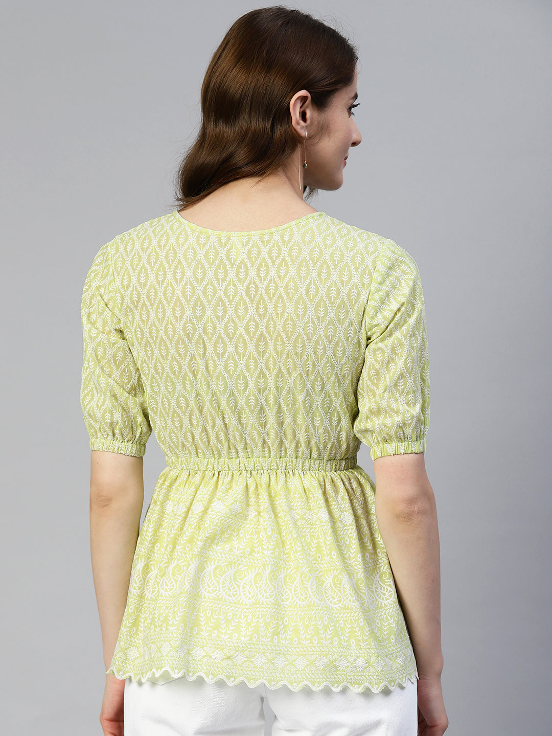 Women Chikankari Work Empire Top