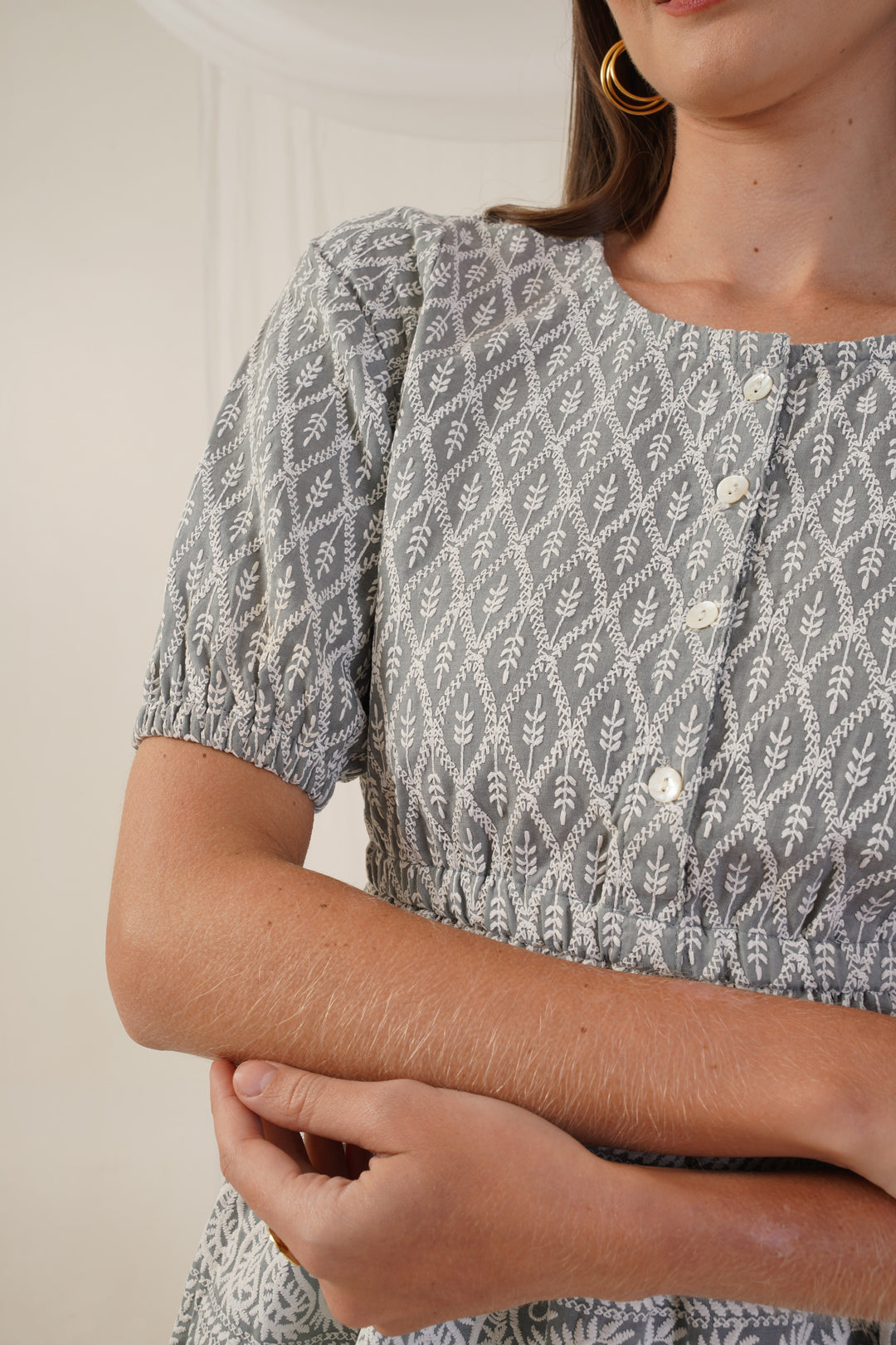 Women Chikankari Work Empire Top