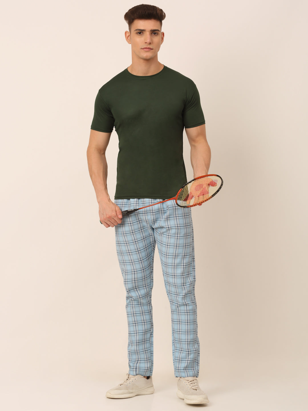 Indian Needle Men's Checked Cotton Track Pants
