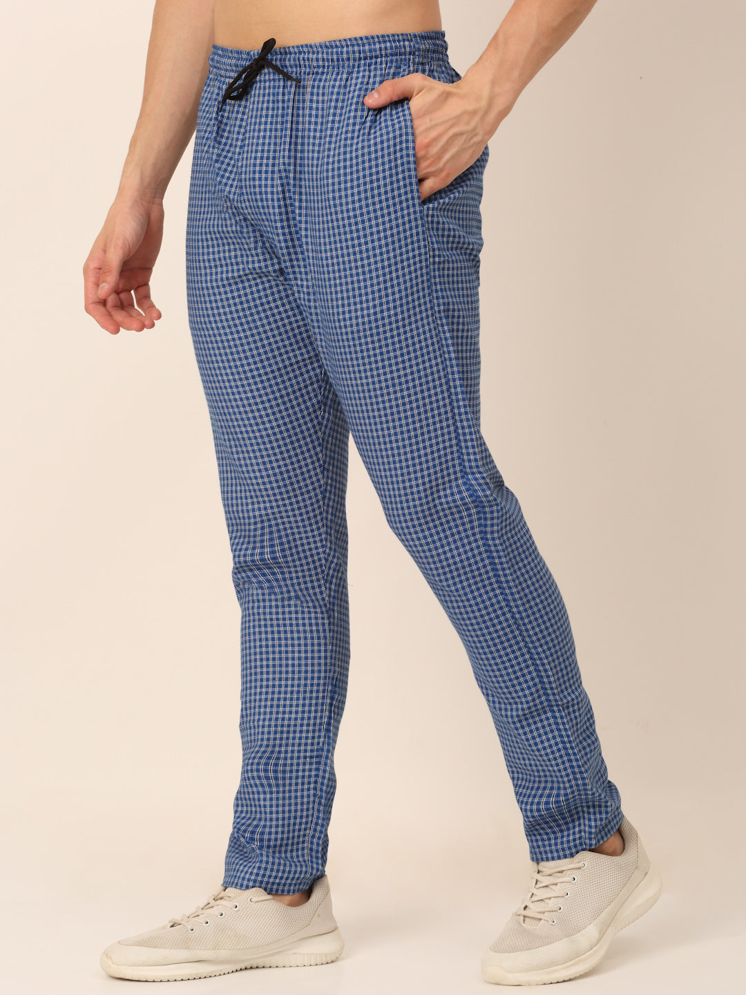 Indian Needle Men's Checked Cotton Track Pants