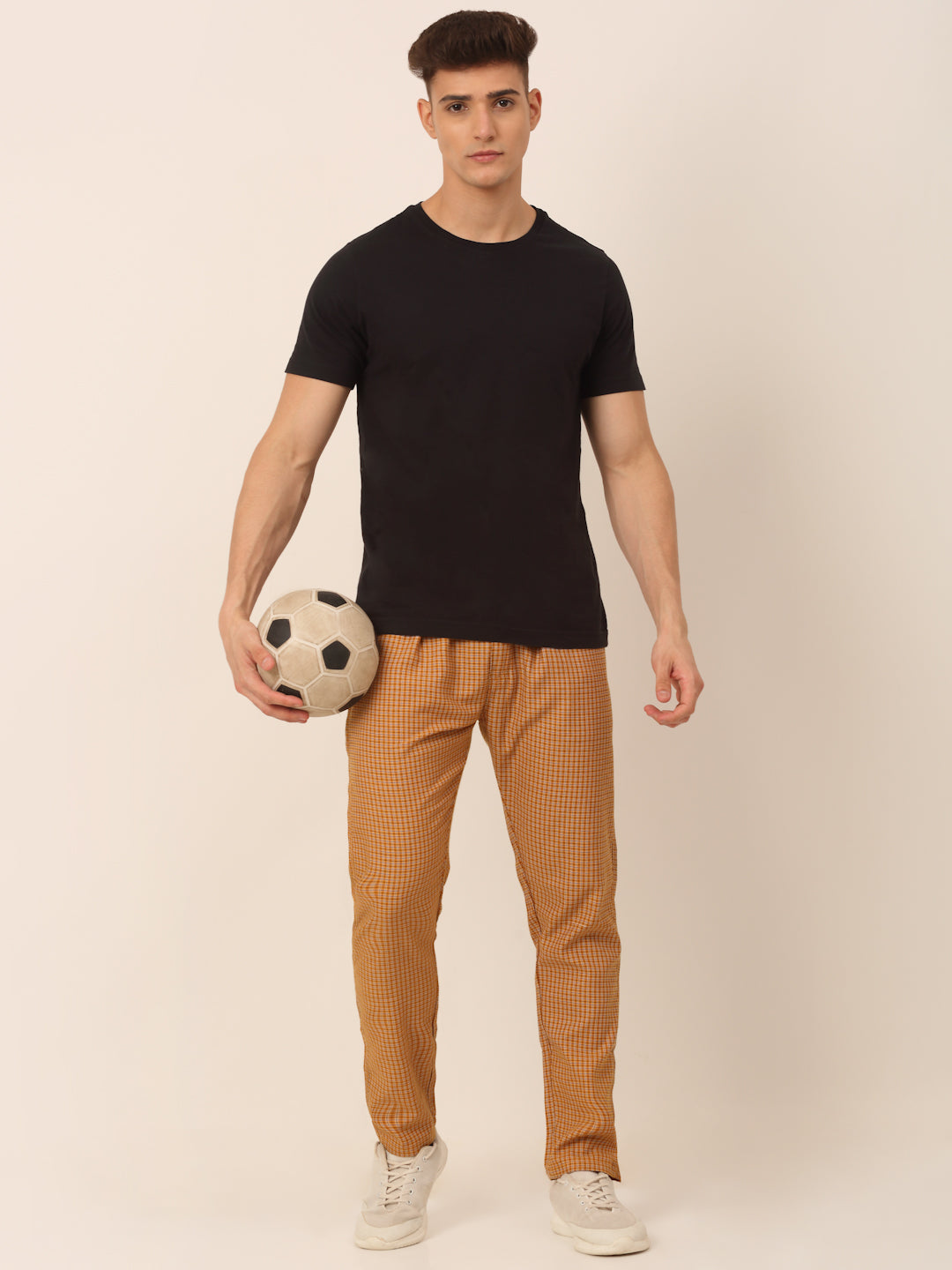 Indian Needle Men's Checked Cotton Track Pants