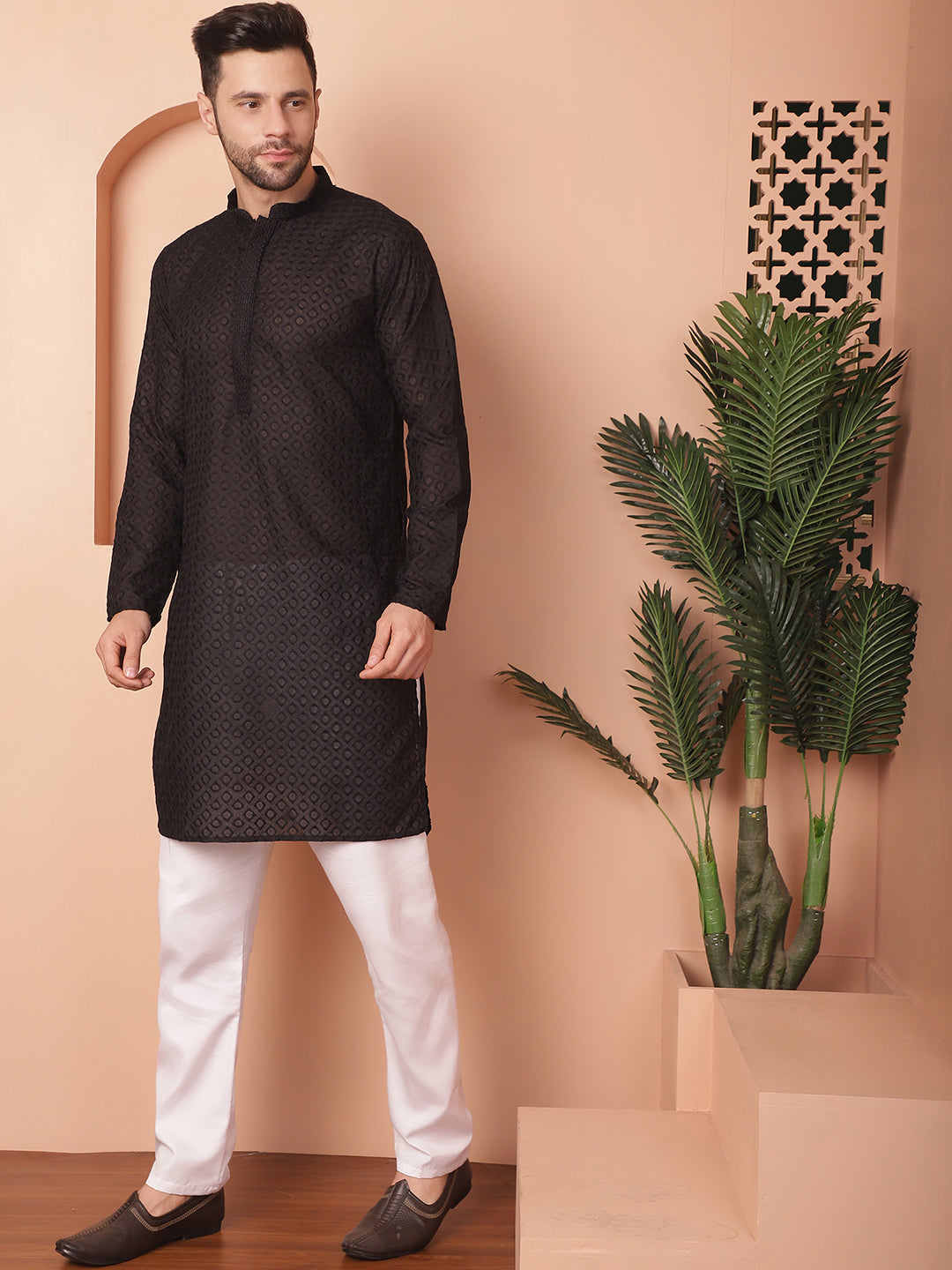 Chikankari Pure Cotton Kurta with Churidar