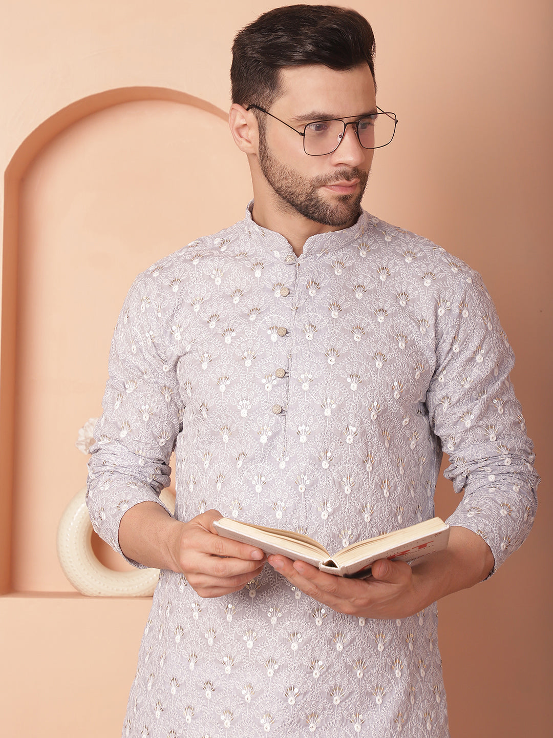 Chikankari Pure Cotton Kurta with Pyjama