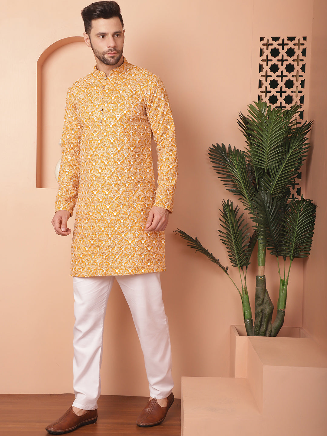 Chikankari Pure Cotton Kurta with Pyjama