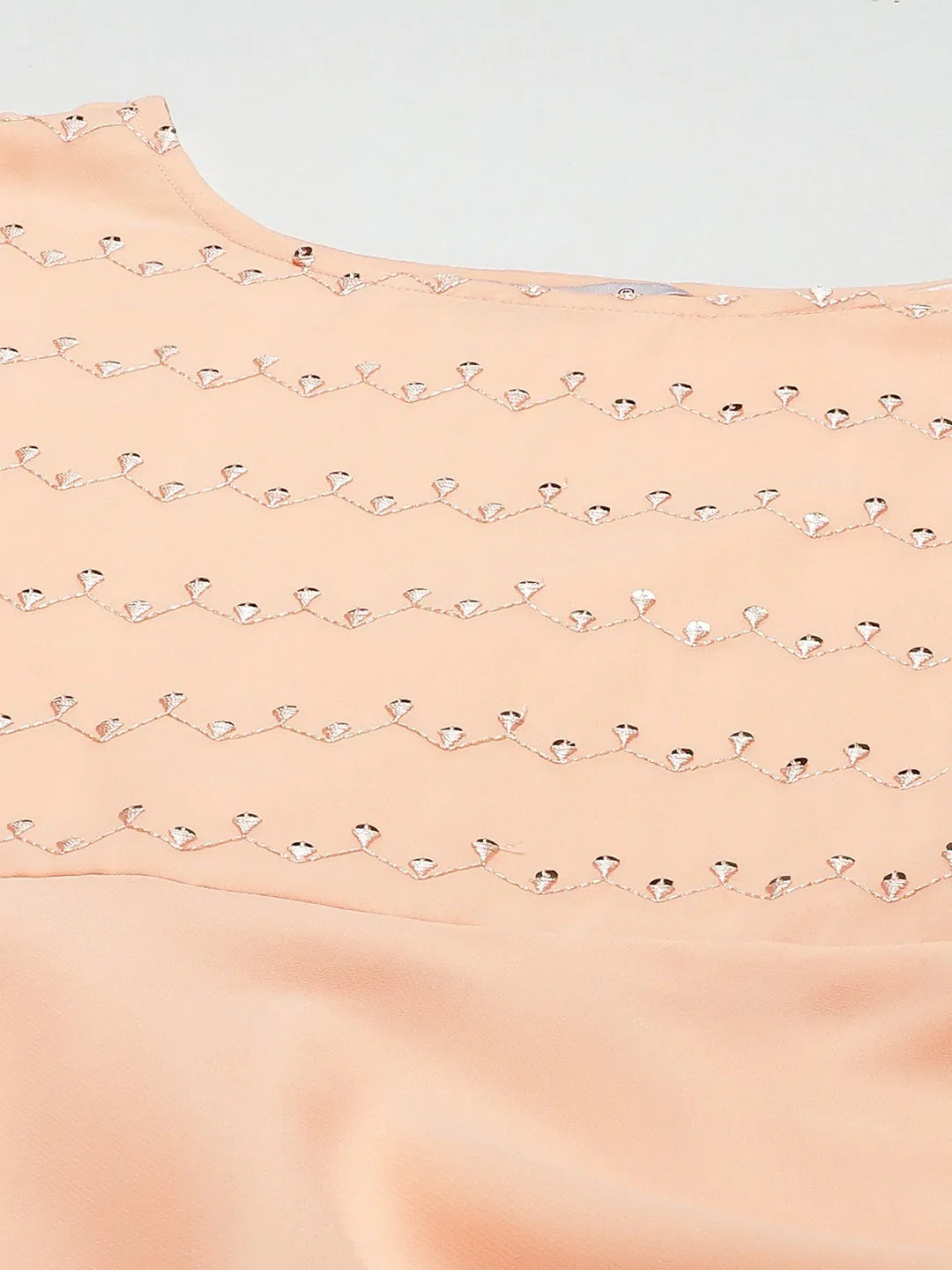 Women Peach Embroidered Regular Sequinned Kurta with Trousers & Dupatta ( JOKS D19Yellow 1383 Peach )