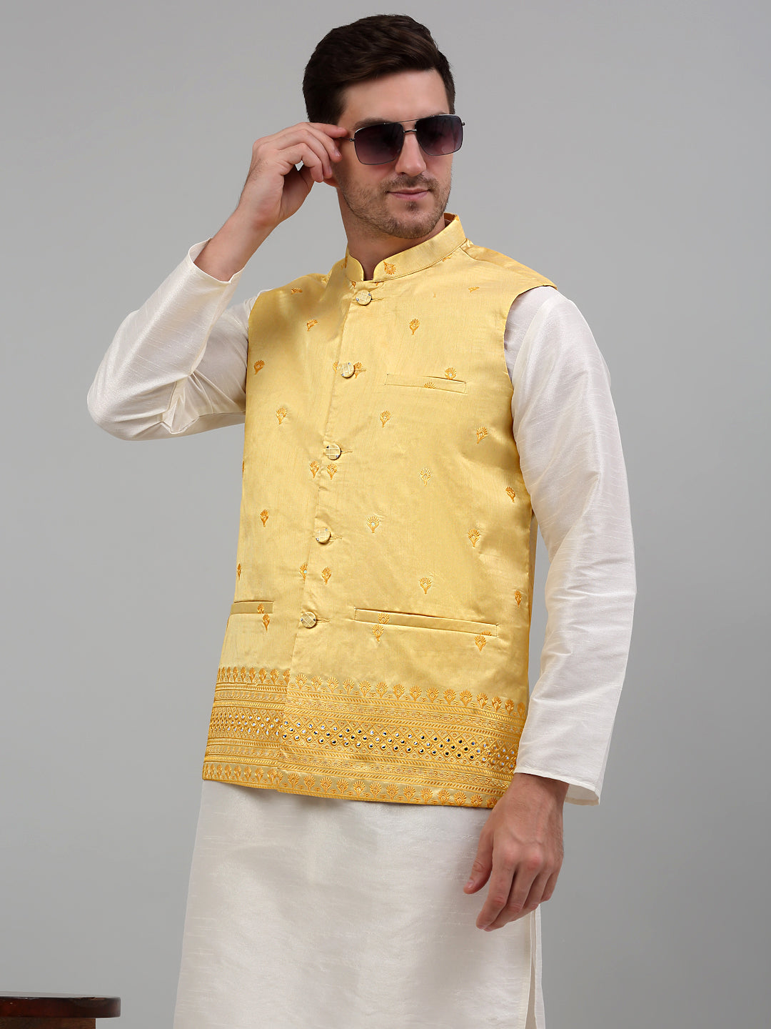 Men's Embroidered Nehru Jacket