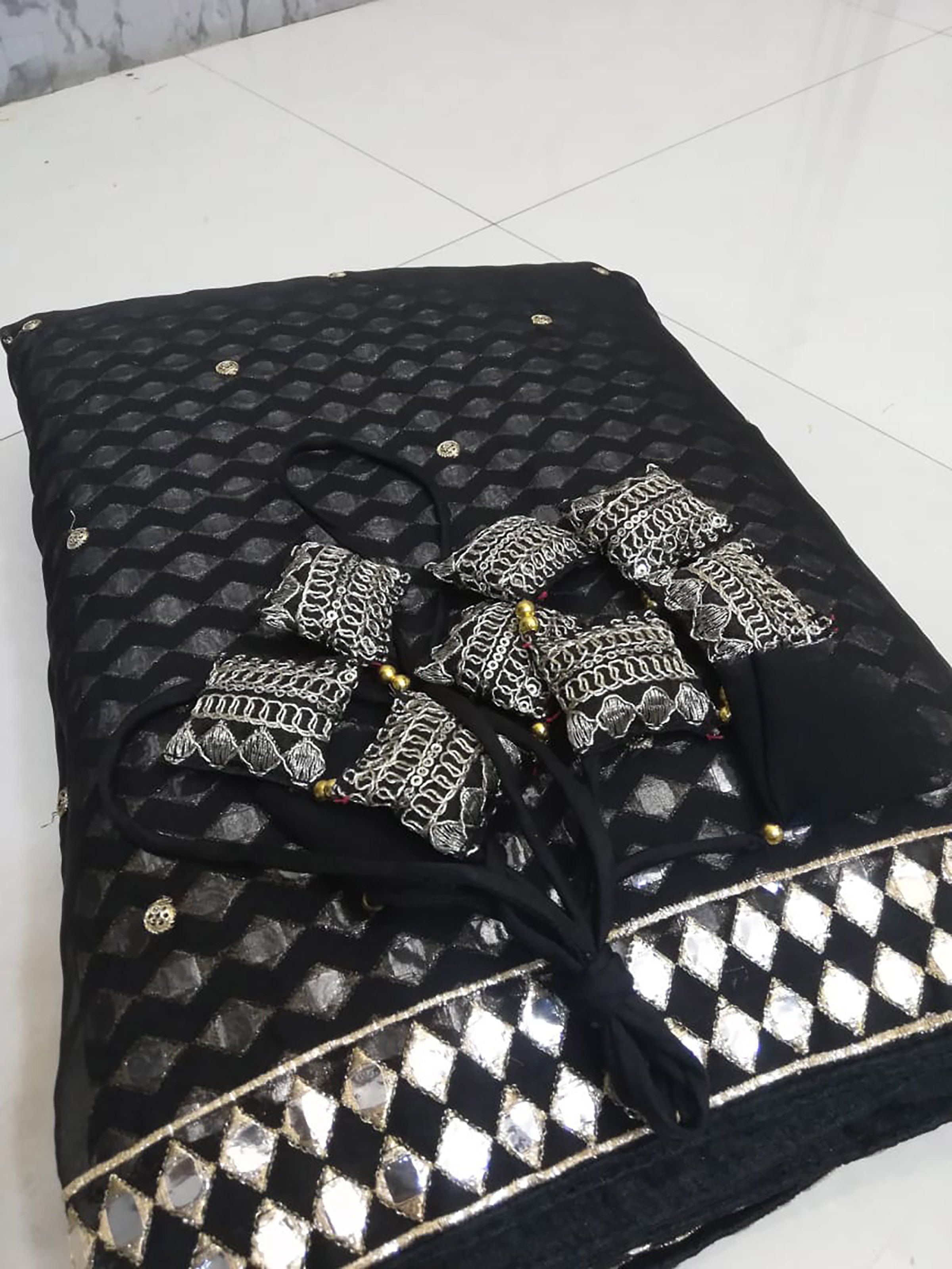 Aastha fashion off black Lehenga Choli with organza silk blouse fabric