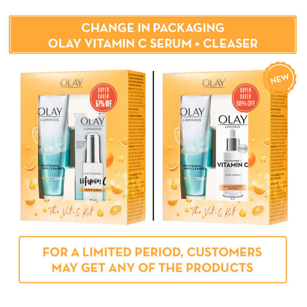 Olay Hydration Boost Kit With Niacinamide + Vitamin-C Super Serum & Cleanser