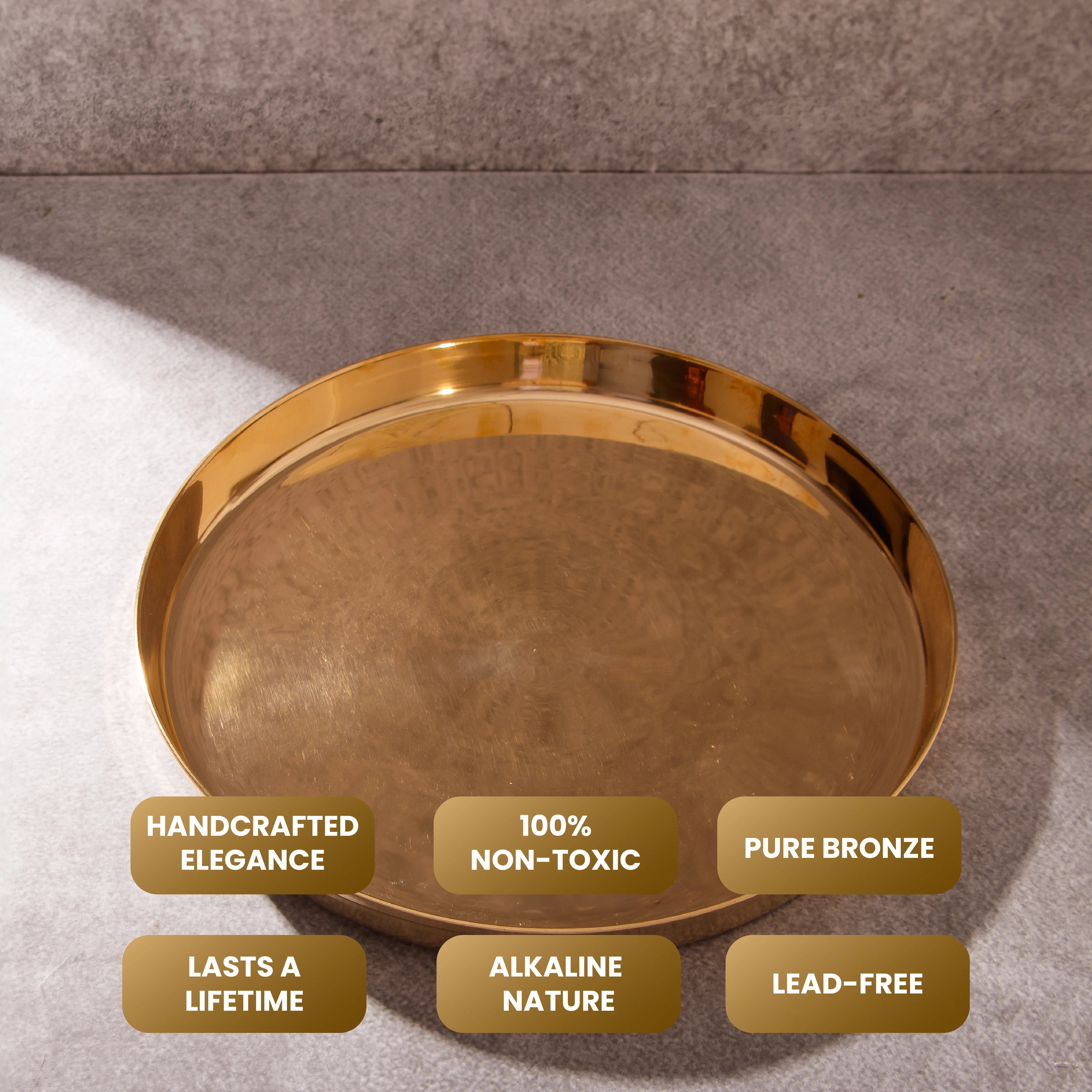 Health Smith Kansa Bronze Thali - Handcrafted & Traditional Wellness Thali