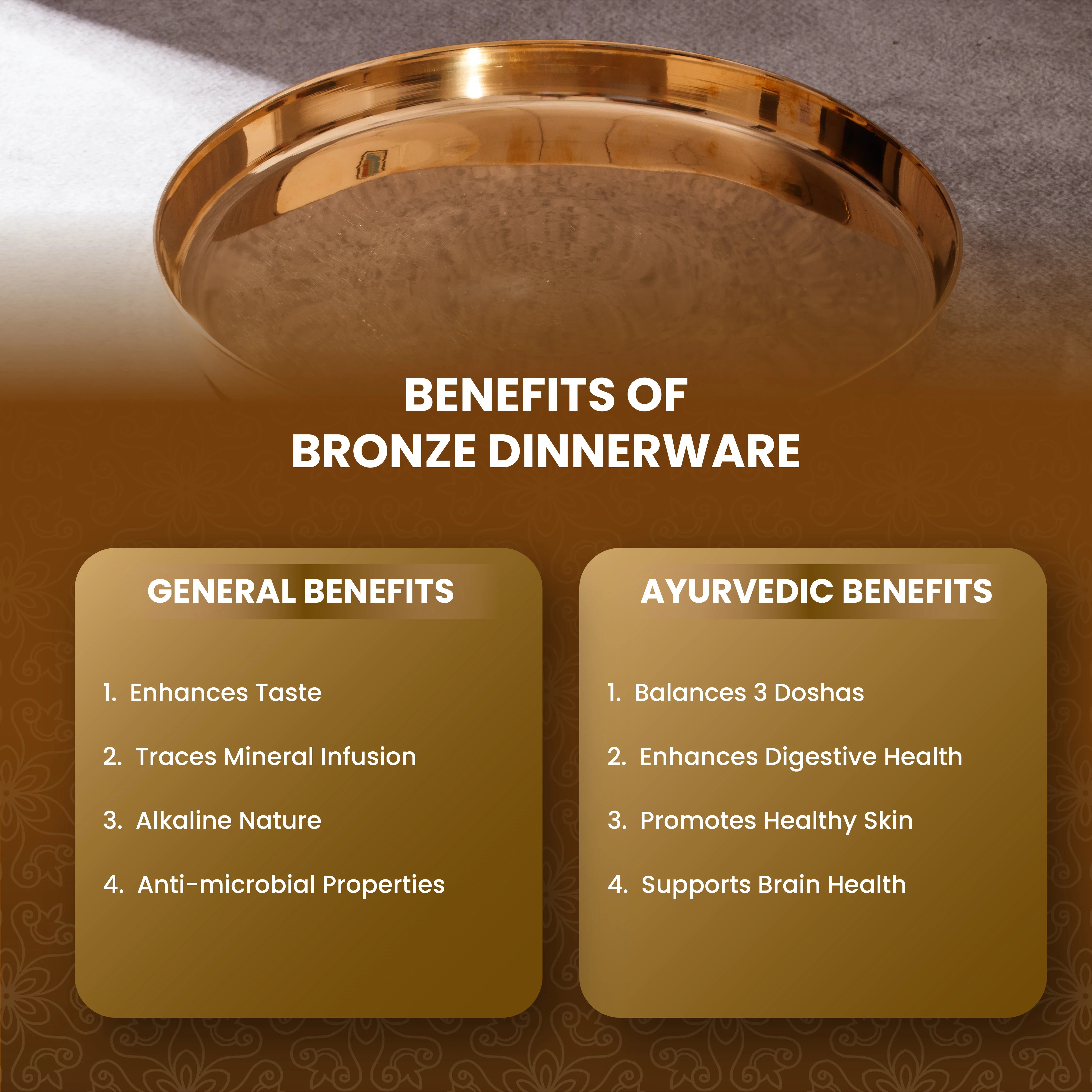 Health Smith Kansa Bronze Thali - Handcrafted & Traditional Wellness Thali