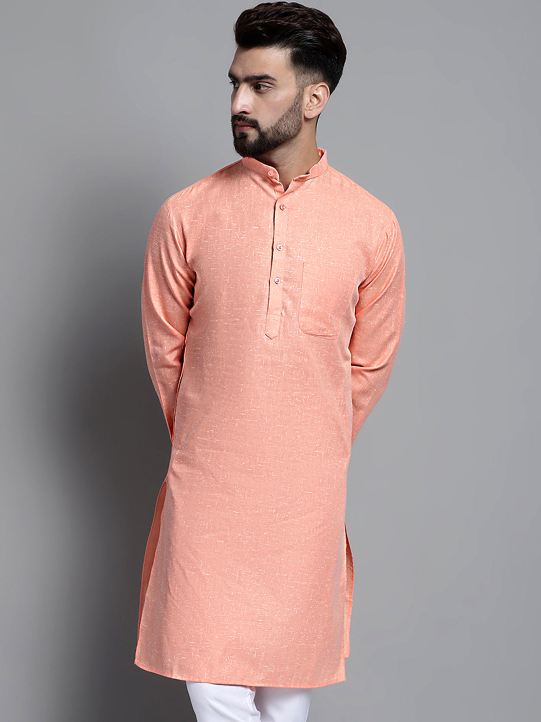 Men's Solid Pure Cotton Kurta Only