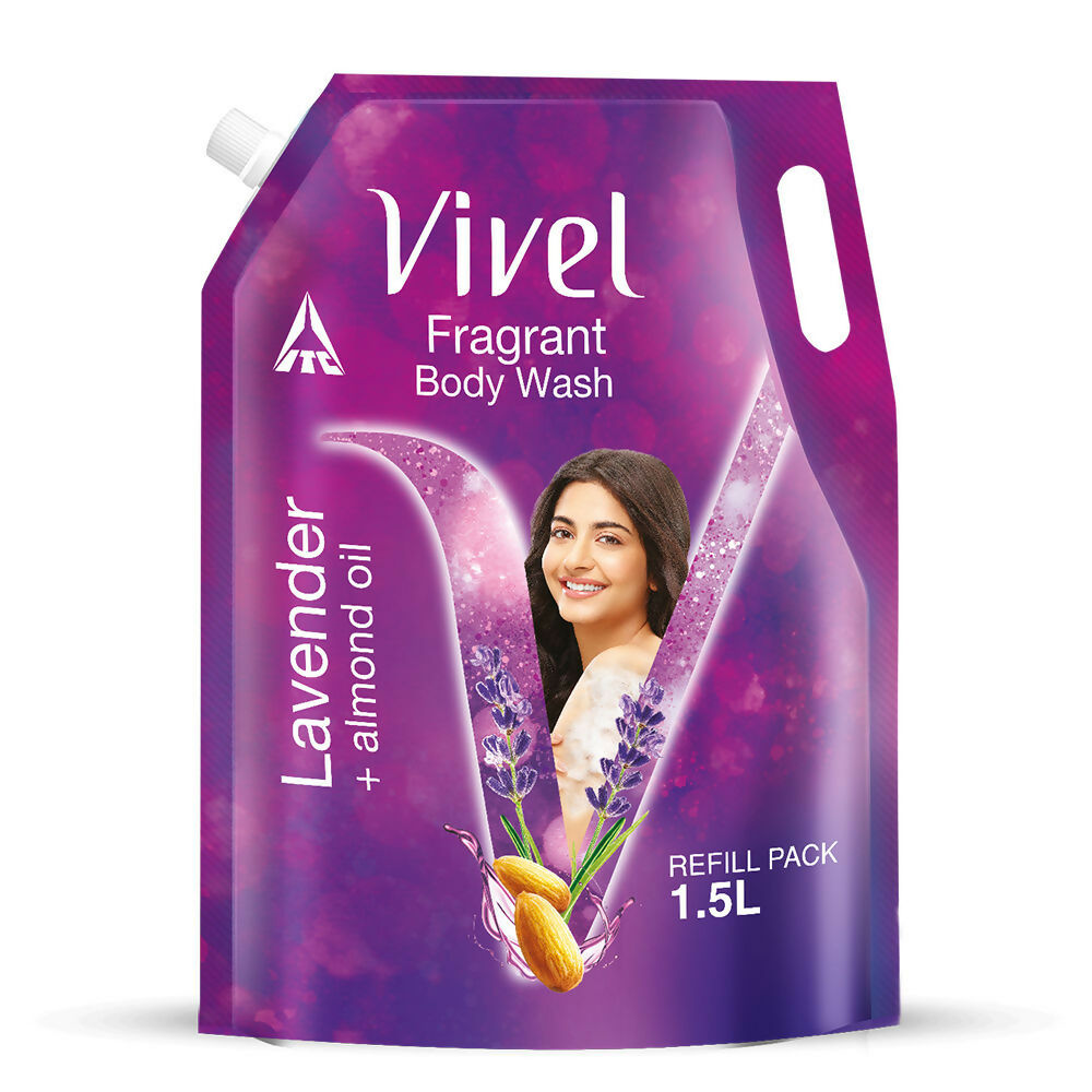 Vivel Fragrant Body Wash Lavender & Almond Oil Shower Gel Supersaver XL Refill Pouch