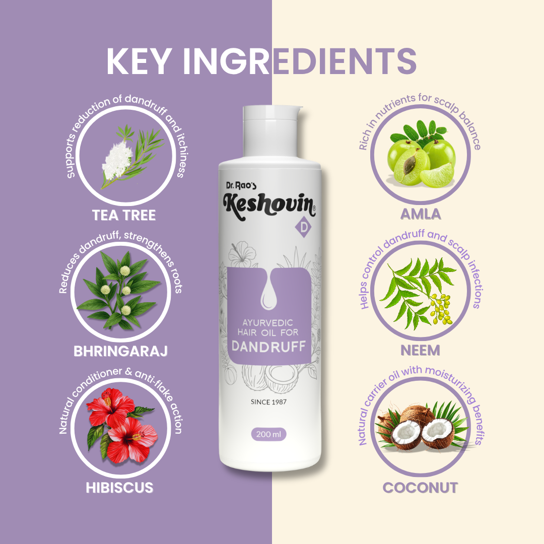 Dr. Rao's Keshovin Anti Dandruff Herbal Hair Oil