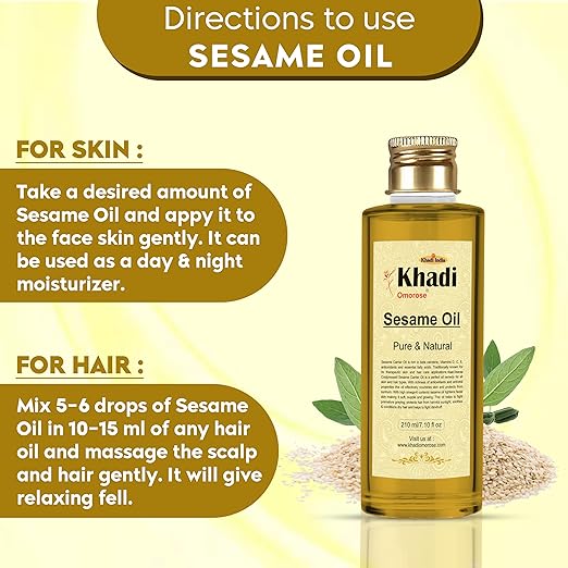 Khadi Omorose Sesame Carrier Oil (Pure & Coldpressed)
