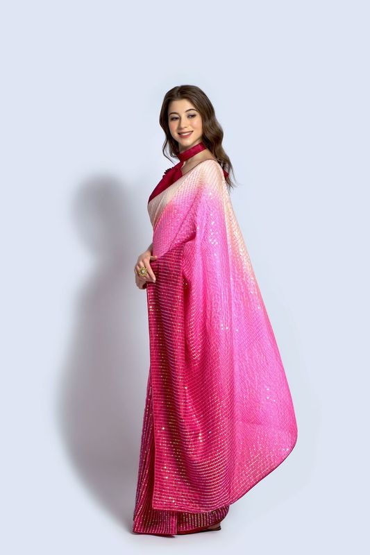 Aastha Multi Vichitra silk Heavy Satin Banglori work Wine color