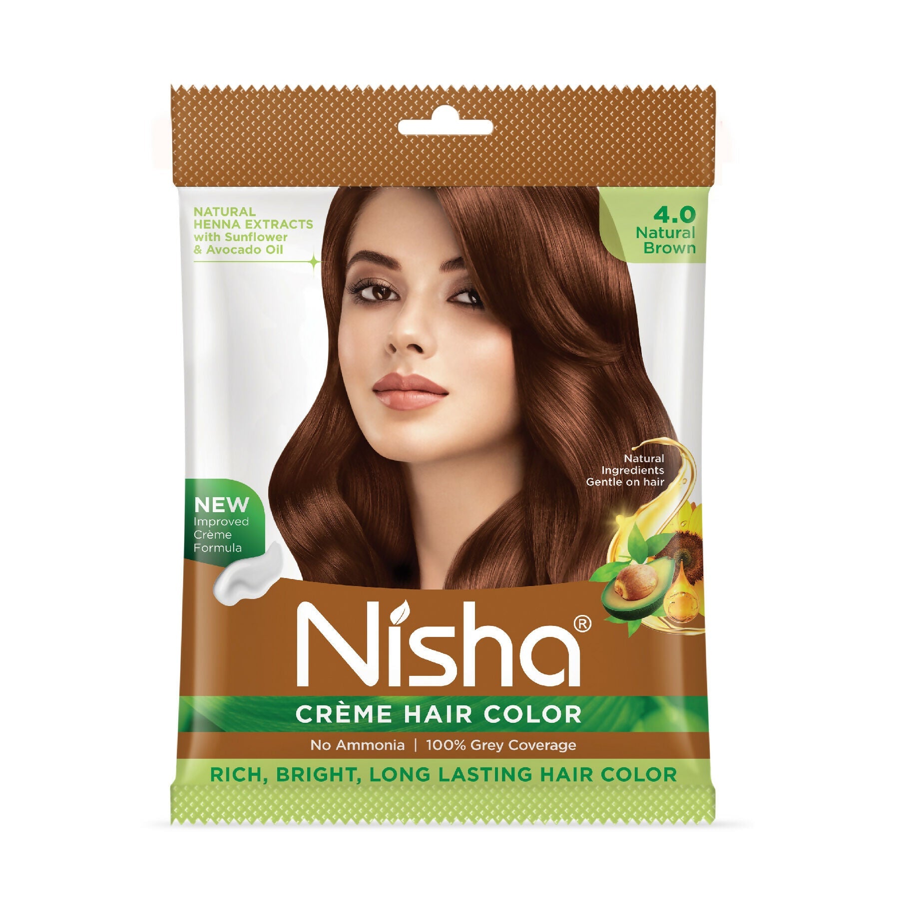 Nisha Creme Hair Color for Women - Natural Brown