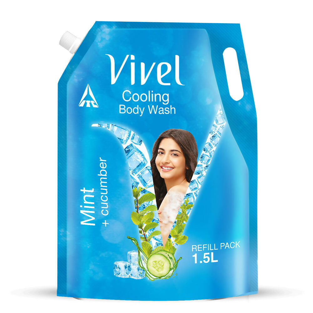 Vivel Cooling Body Wash Mint & Cucumber Moisturizing Shower Gel Supersaver XL Refill Pouch