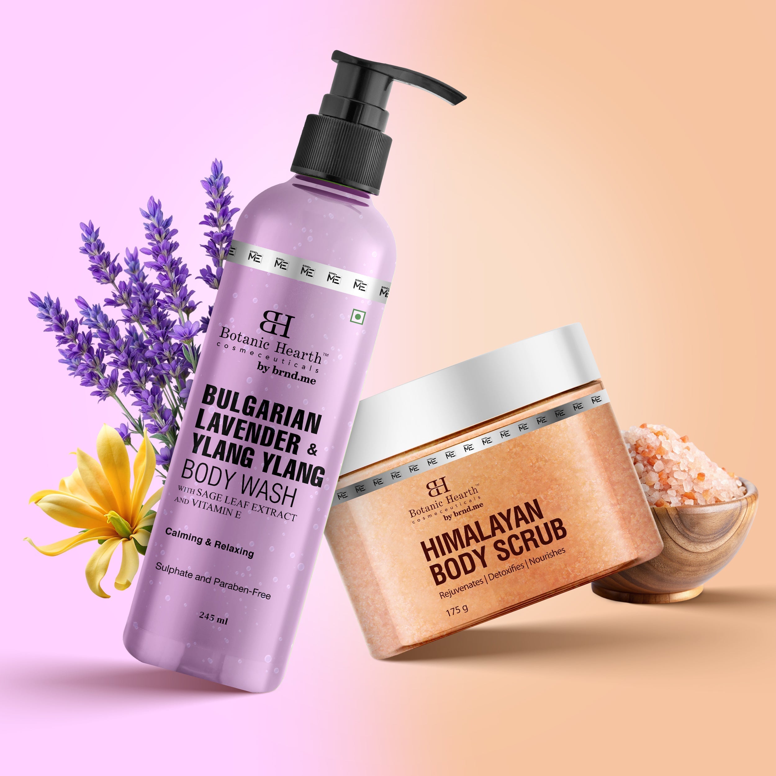 Botanic Hearth Bulgarian Lavender Bodywash & Himalayan Scrub