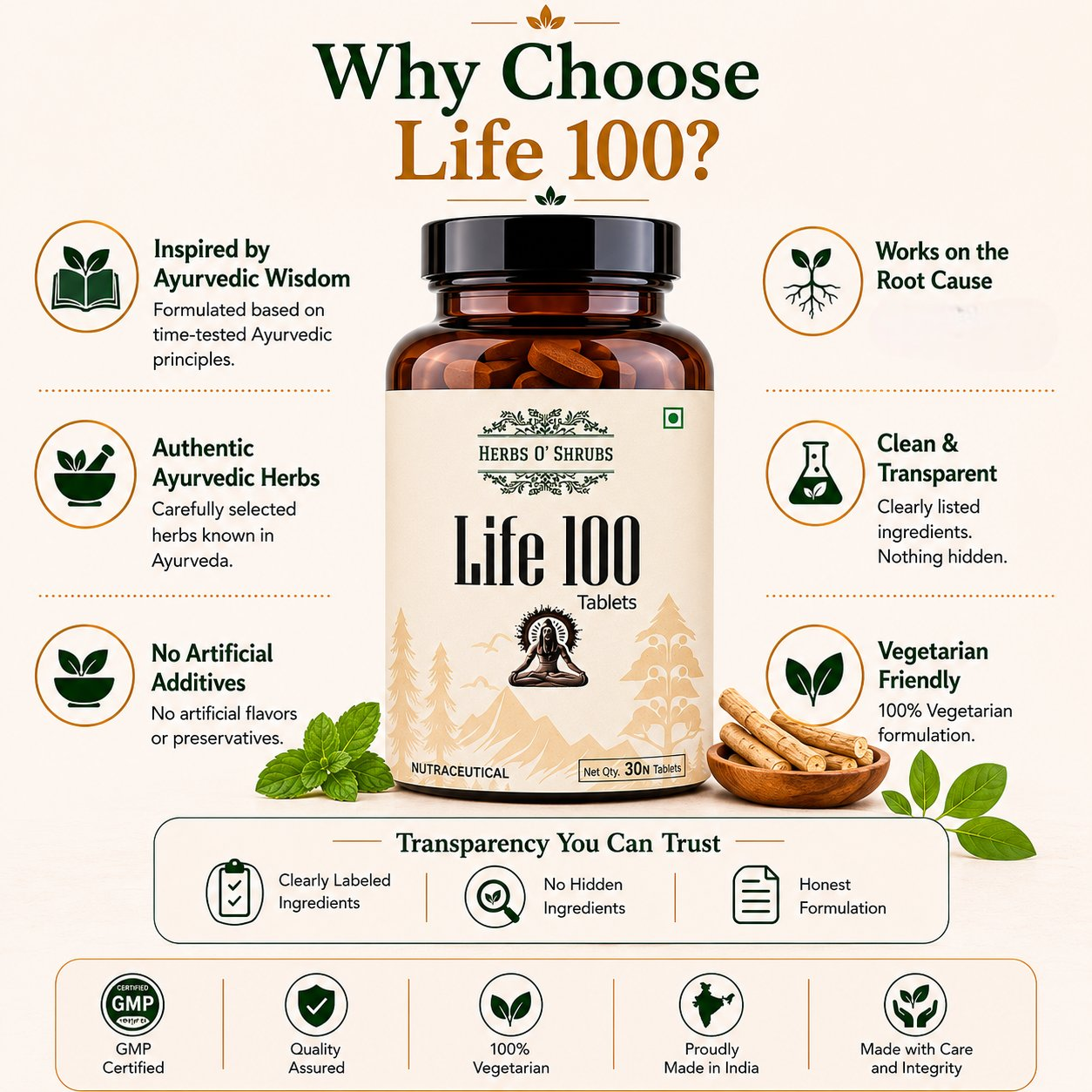 HerbsO’Shrubs Life-100 Tablets