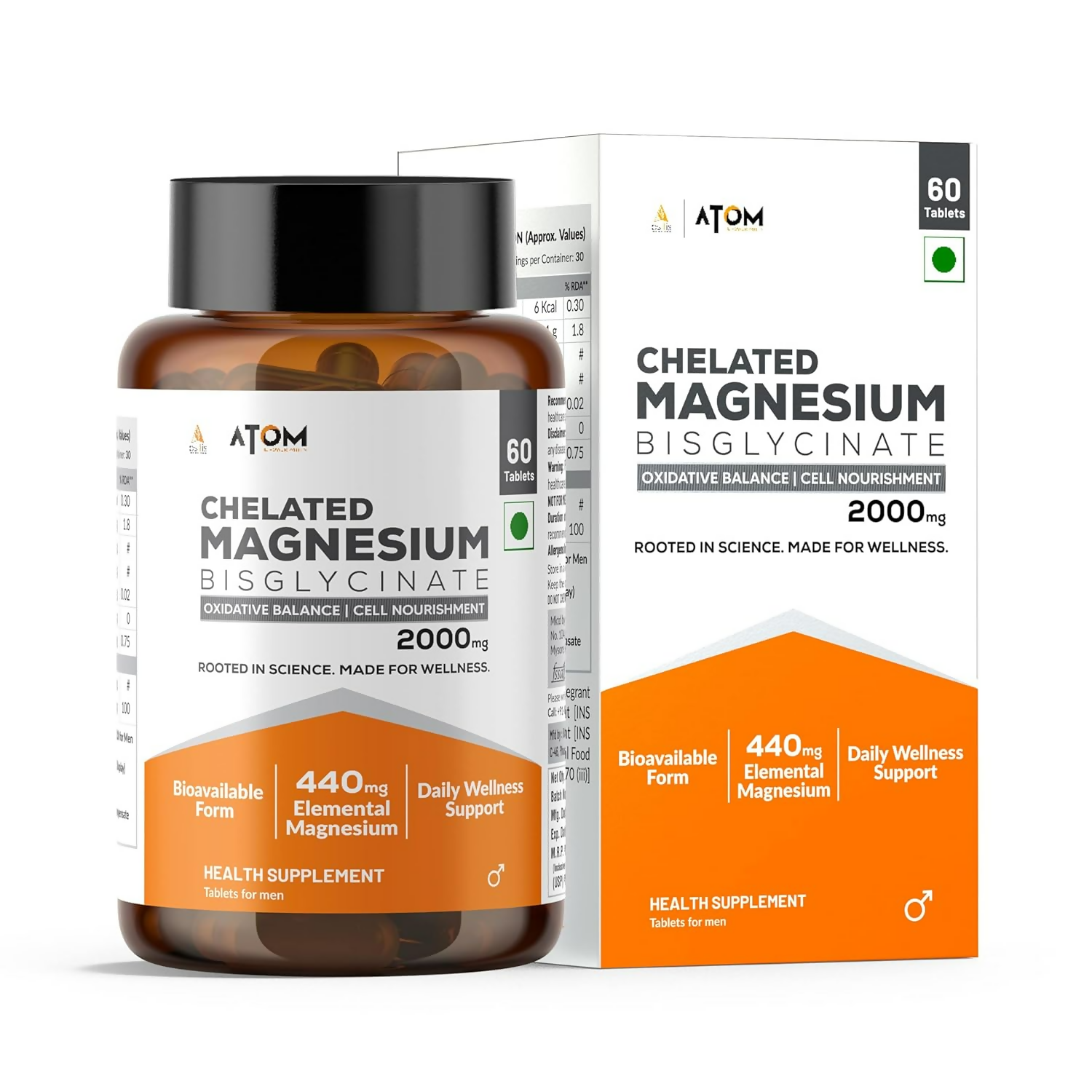 As-It-Is Atom Magnesium Bisglycinate Chelated Veg Tablets