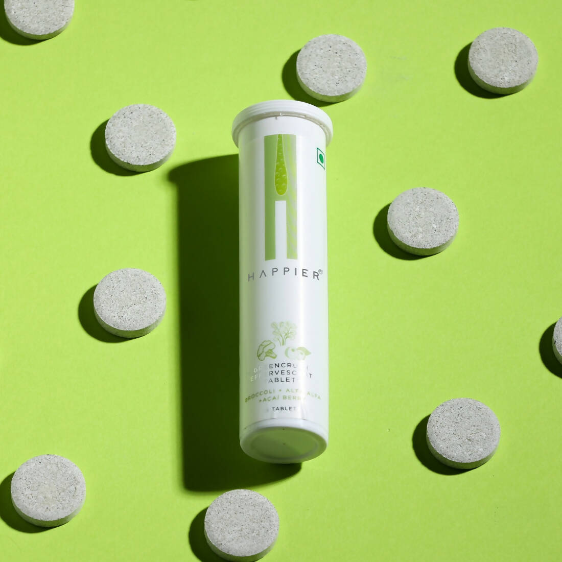 Happier Greencrush Effervescent Tablets