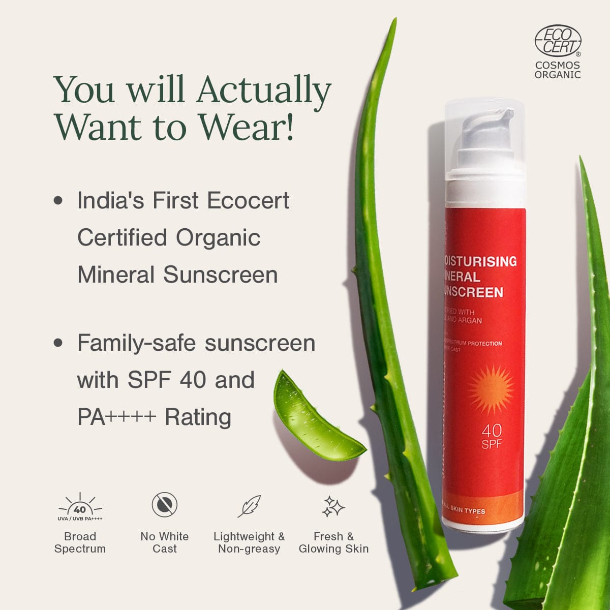 Moisturising Mineral Sunscreen SPF 40 - Product Benefits