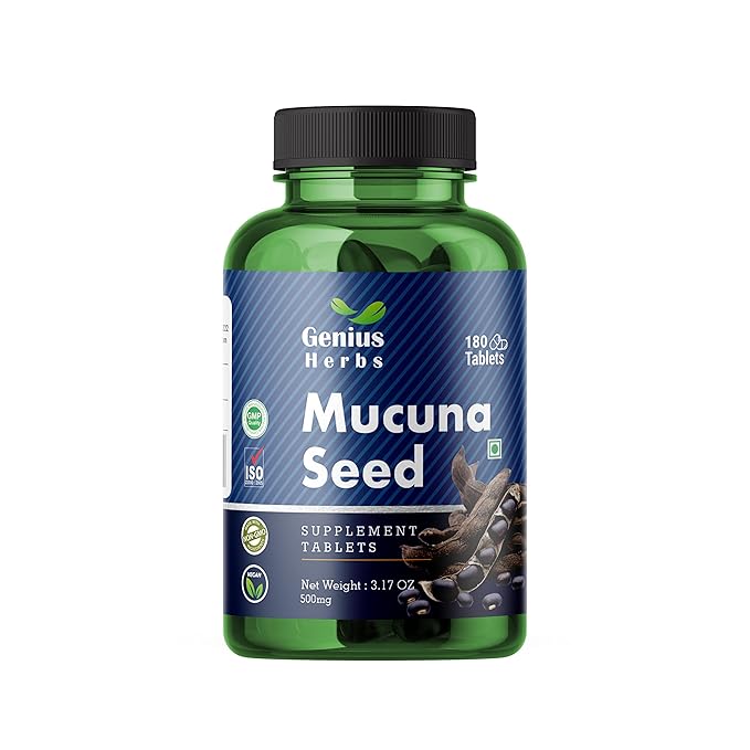 Mucuna Pruriens Tablets 500 mg Tablets/Velvet Beans/Mood and Motivation Support /180 Tablets Pack