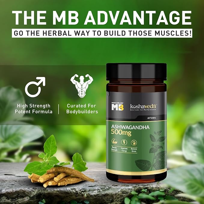 MuscleBlaze Koshaveda Ashwagandha 500mg (60 Tablets)