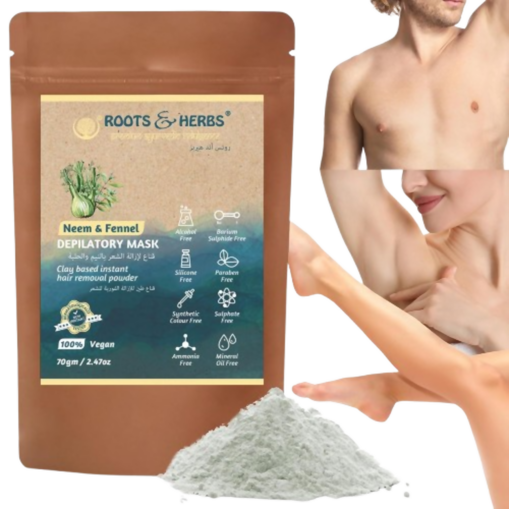 Roots and Herbs Neem and Fennel Depilatory Ubtan for Hair Removal
