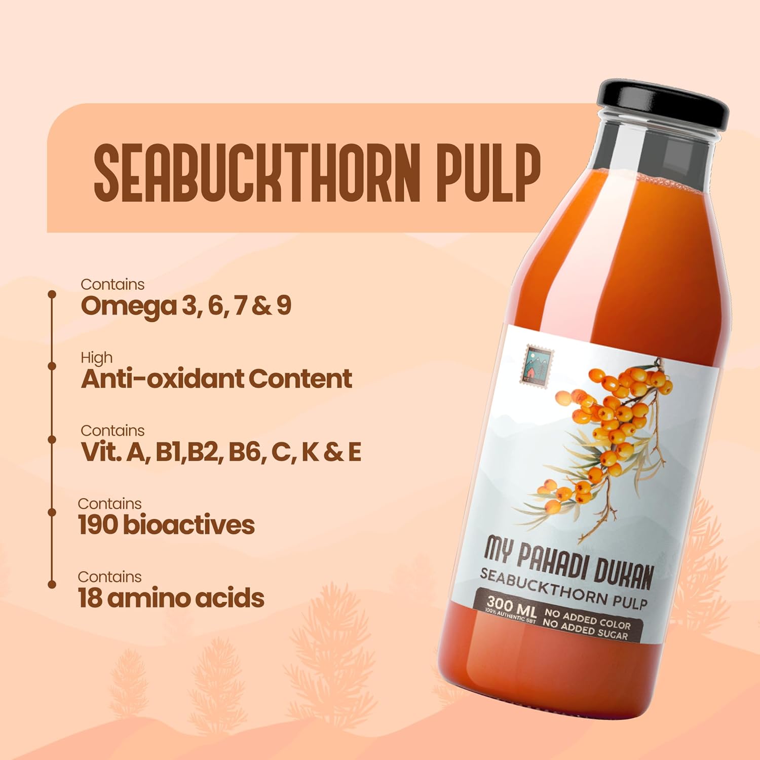 My Pahadi Dukan Himalayan Sea Buckthorn Pulp 300ml