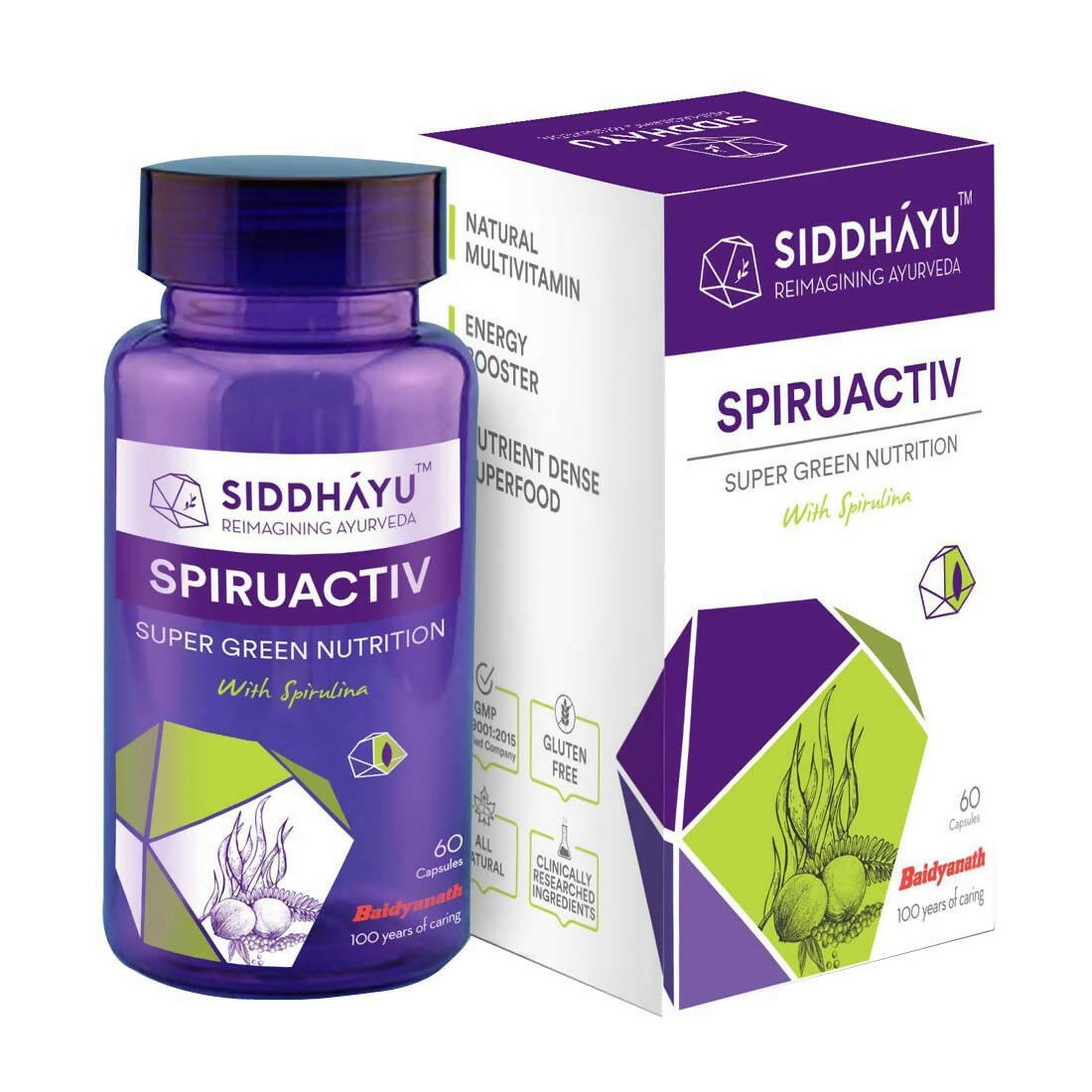 Siddhayu Ayurveda Spiruactiv Capsules with Spirulina
