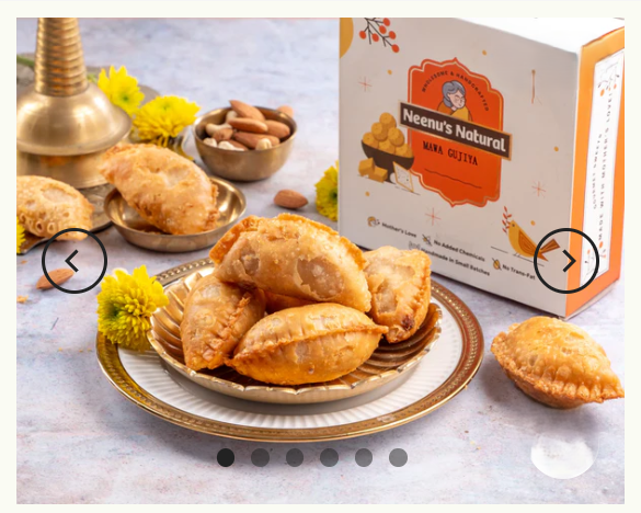 Neenus Natural Whole Wheat Mawa Gujiya (5 Large Pieces)