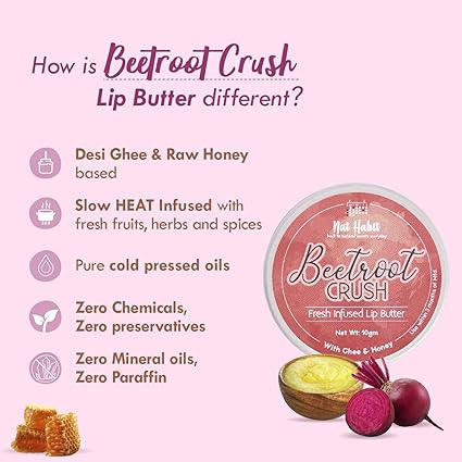 Nat Habit Lip Balm Fresh Beetroot Crush 10gm Lip Butter