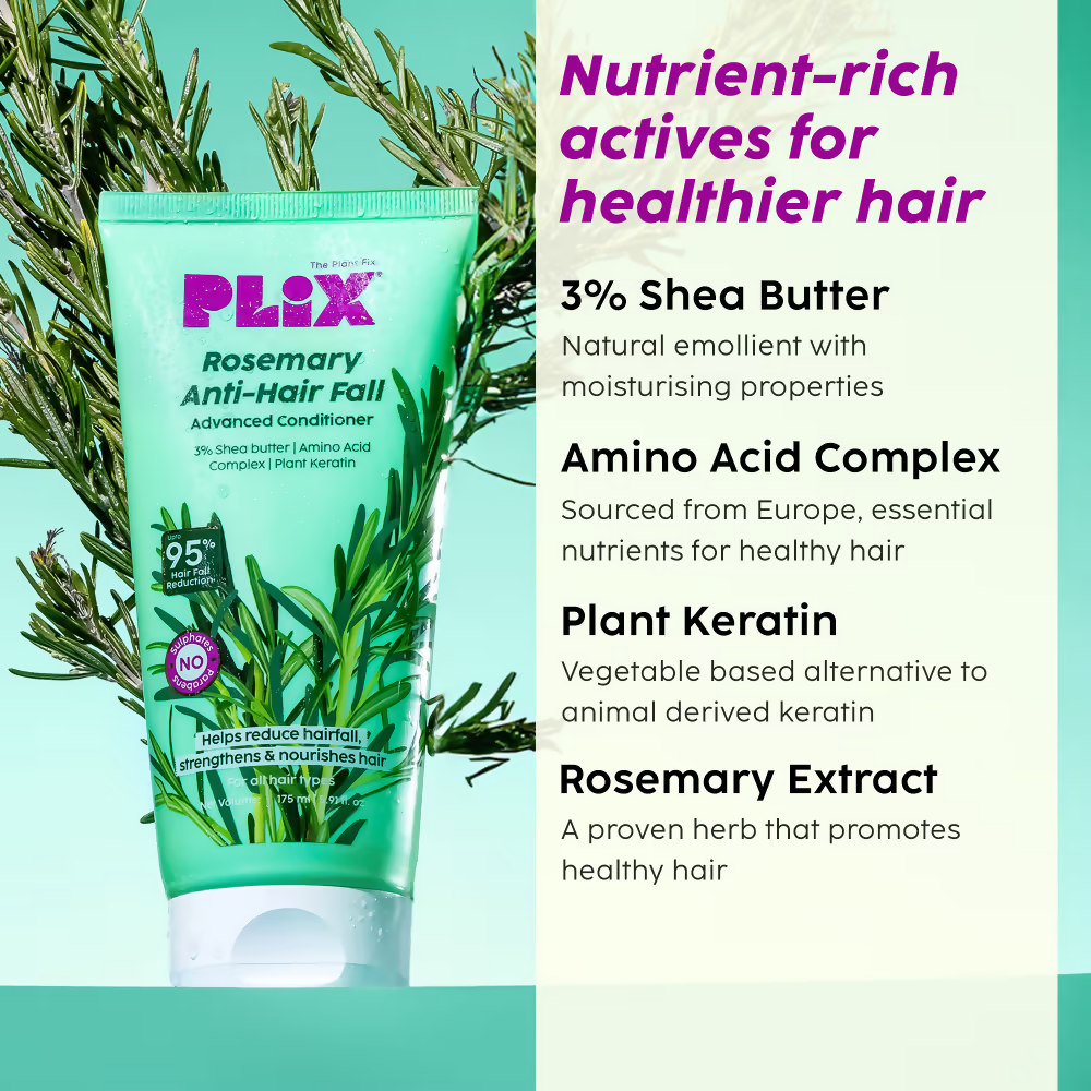 PLIX The Plant Fix Rosemary Anti Hairfall Regime 3% Redensyl Serum, Shampoo & Conditioner