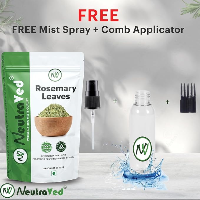 NeutraVed Organic Rosemary Leaves for Hair Growth and Seasoning, 100g