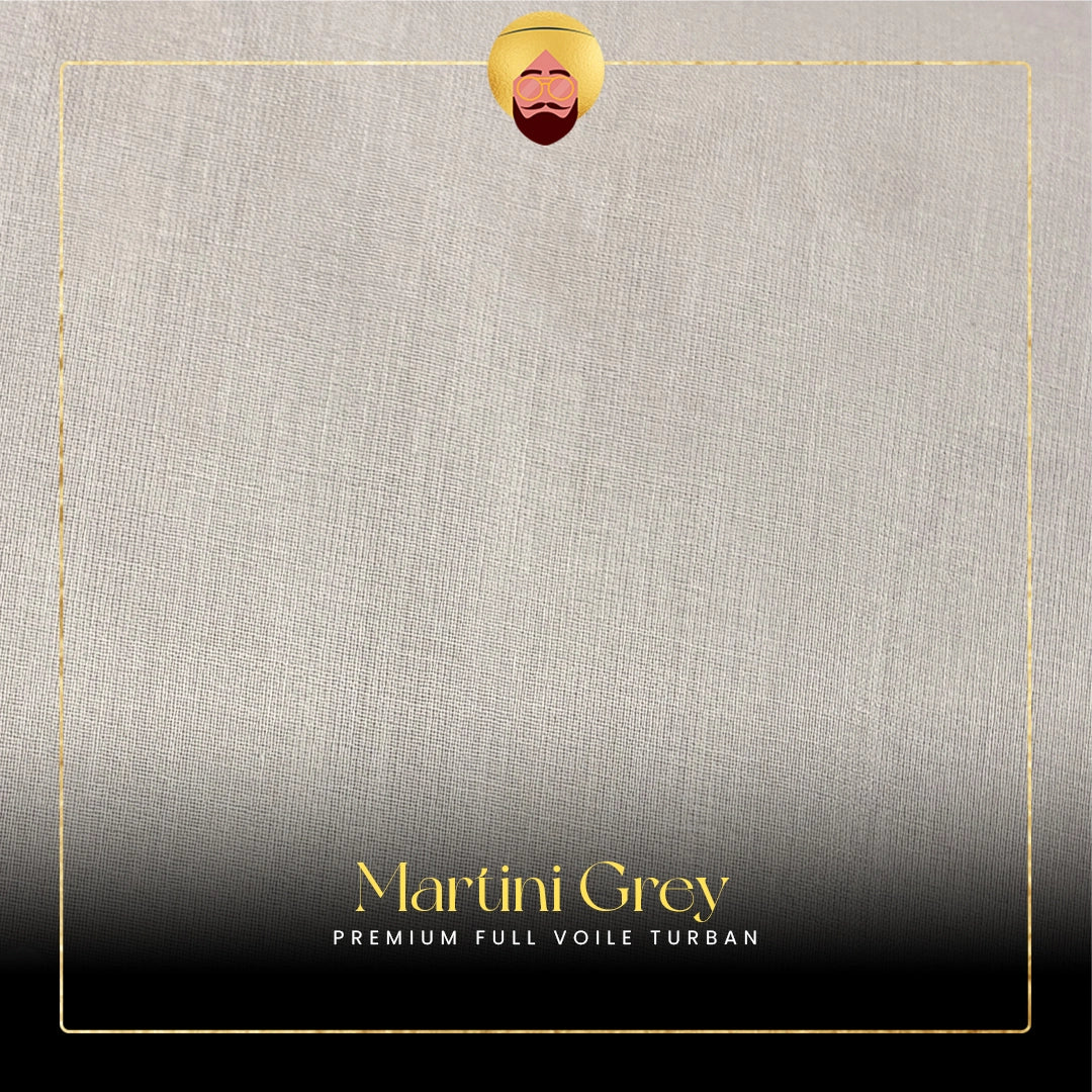 Martini Grey | Premium Full Voile Turban
